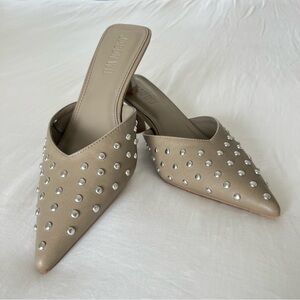 Jason Wu Studded Pointed-Toe Mule - Taupe